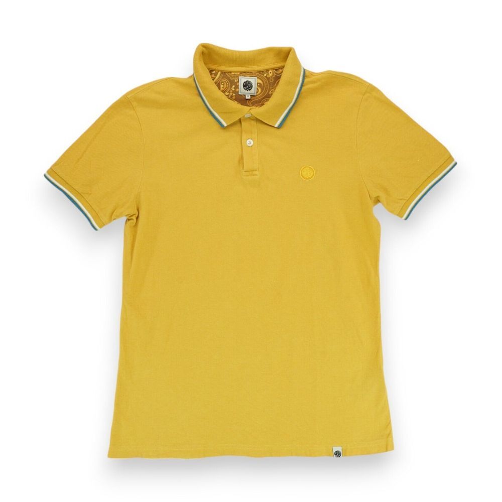 Pretty Green Mens Polo Shirt Small Cotton Casuals Mustard‎